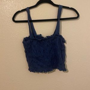 womens medium blue crop top